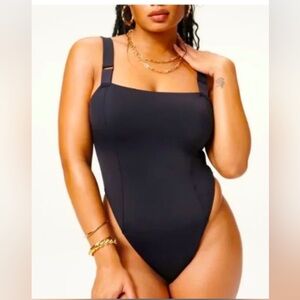 Good American Black Contour One-Piece Swimsuit